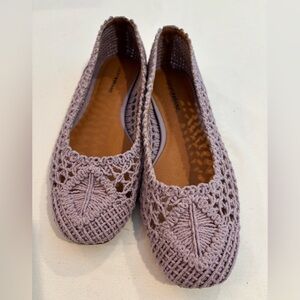 Lucky Brand Summer Lavender Macramé Avelly Flats, Woman’s size 10